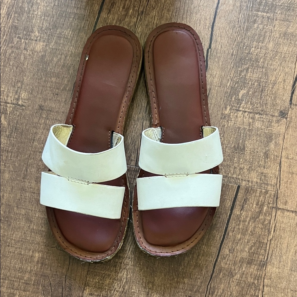 MIA Cream and Brown Women's Sandals